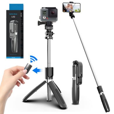 新款L02三脚架   兼容gopro运动相机1米长 蓝牙