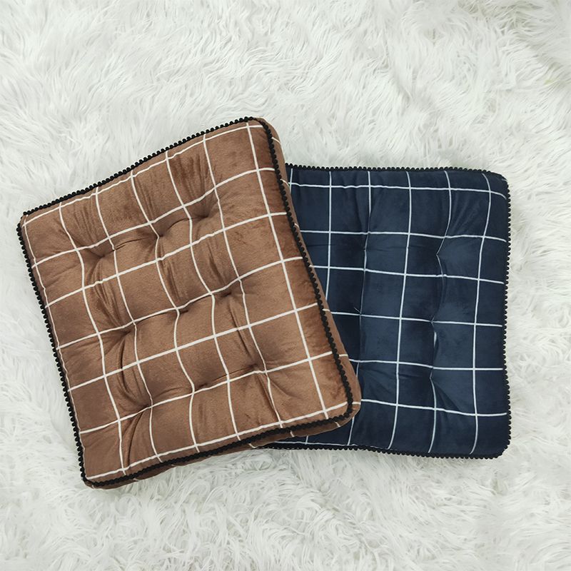 Factory wholesale thick velvet seat cushions, office student chair cushions, simple solid color floor, tatami edge cushions Specification image