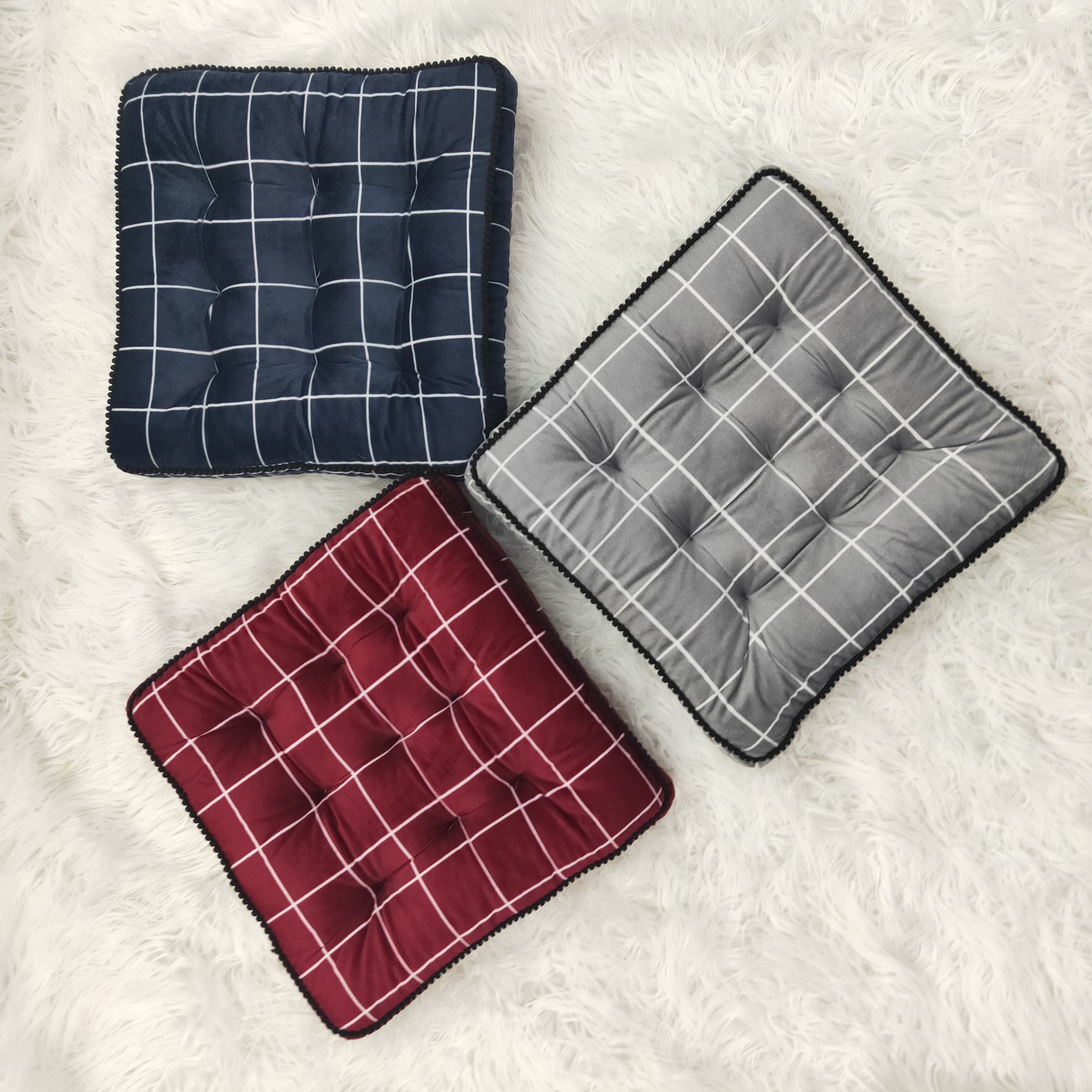 Factory wholesale thick velvet seat cushions, office student chair cushions, simple solid color floor, tatami edge cushions detail image 2