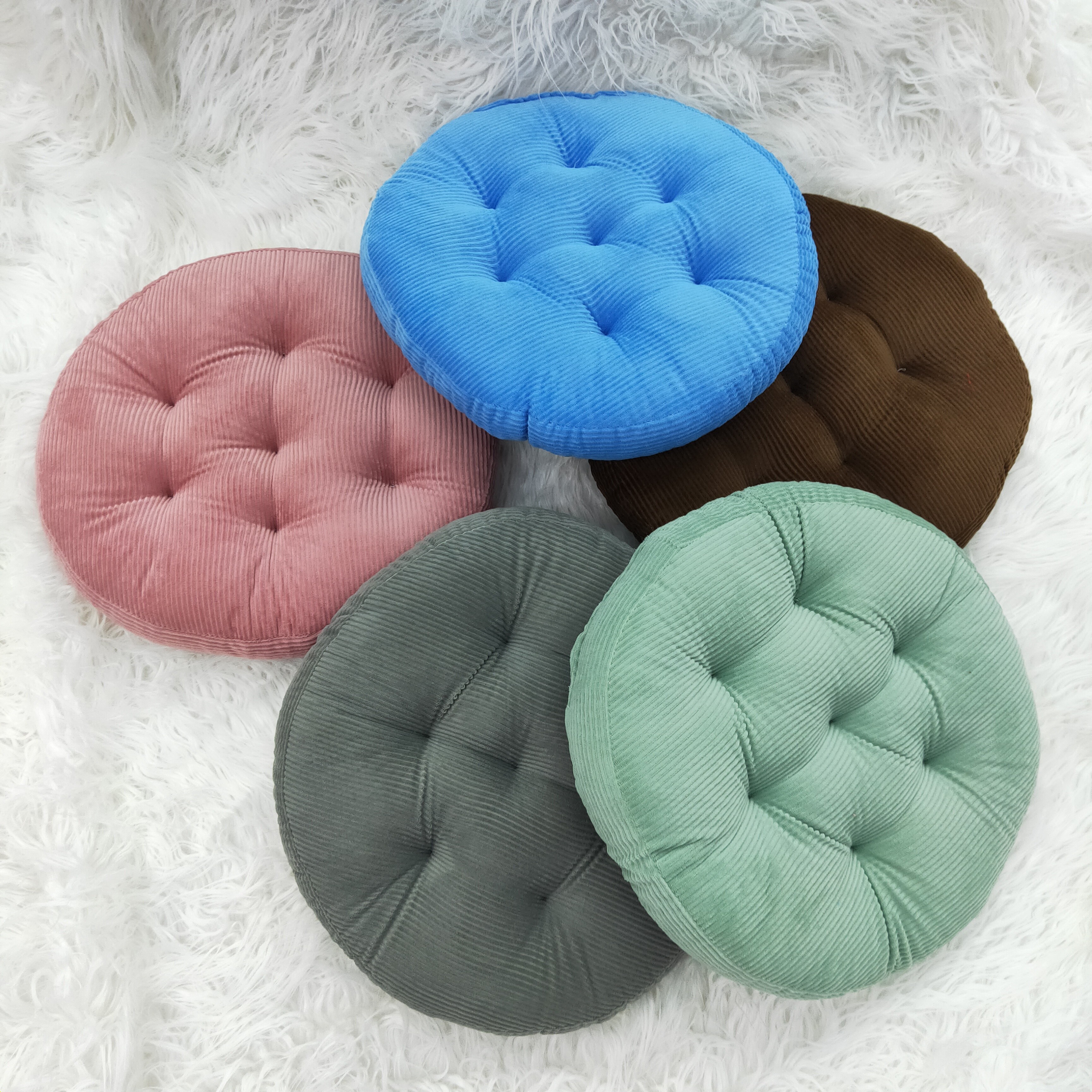 Cross-border best-selling thickened velvet seat cushions for office students, simple solid-color floor tatami MATS detail image 1