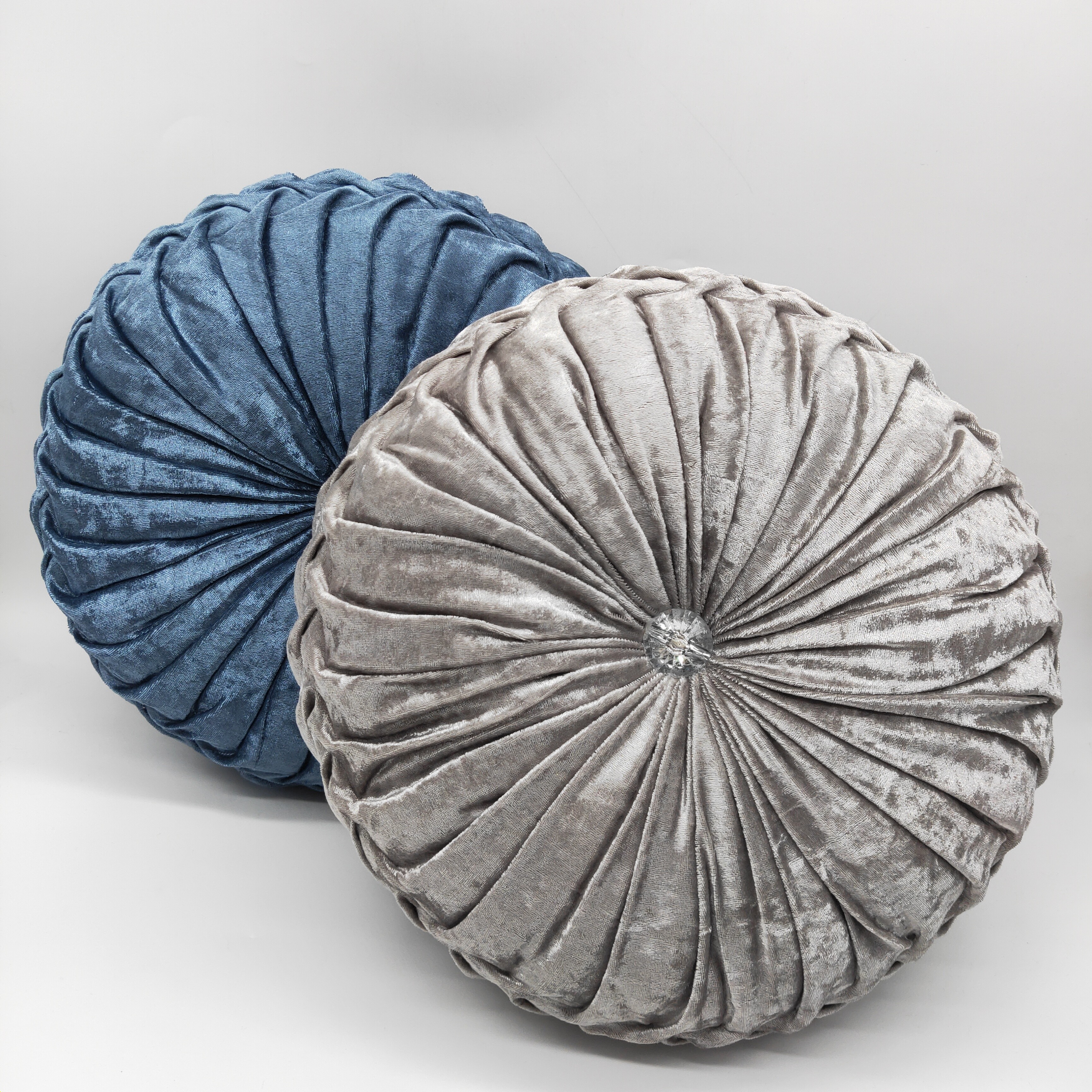 Cross-border exclusive European-style round solid color ice velvet pleated wheel pads, pumpkin waist pillows, floor seat cushions, throw pillows and backrests detail image 4