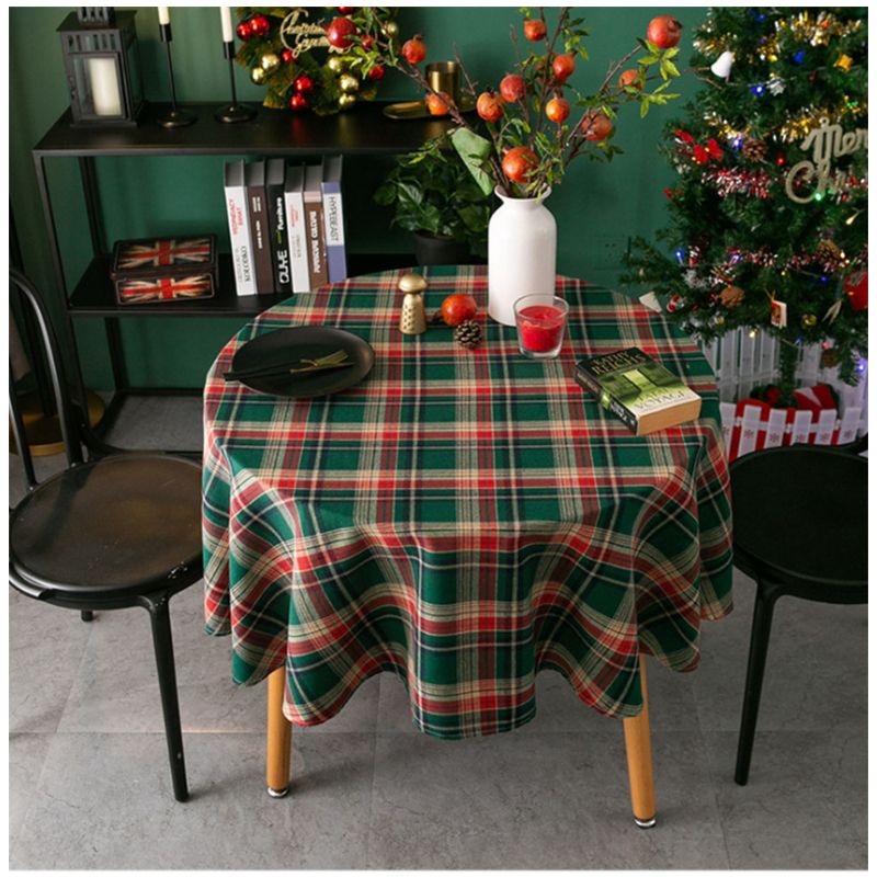 ins风北欧复古圣诞桌布长方形餐桌美式格子圆桌台布茶几盖布批发详情图1