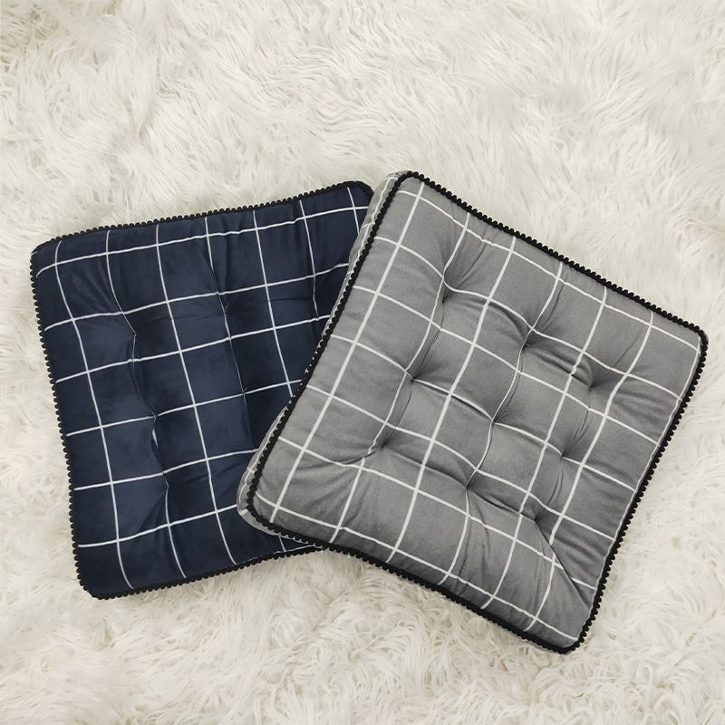 Factory wholesale thick velvet seat cushions, office student chair cushions, simple solid color floor, tatami edge cushions details Picture
