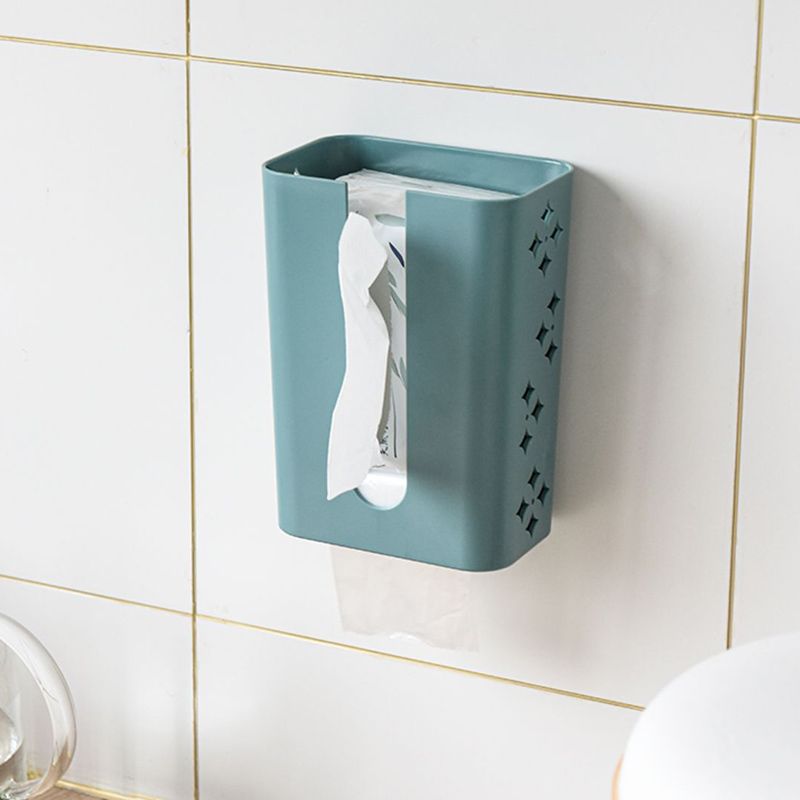 Multi-functional tissue paper, household solid color wall-mounted, seamless and non-perforating tissue paper box, plastic tissue paper box for bathroom and living room full figure