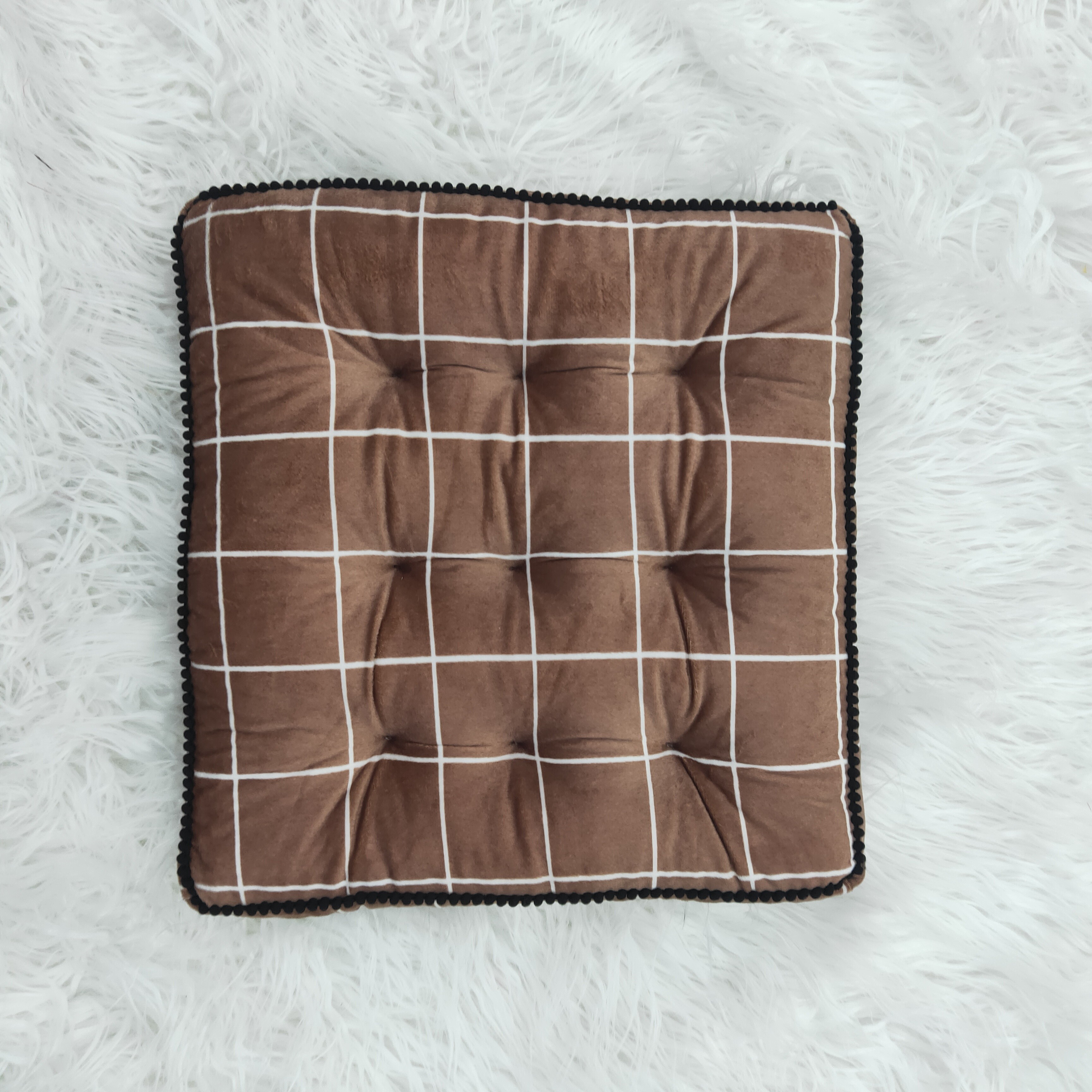 Factory wholesale thick velvet seat cushions, office student chair cushions, simple solid color floor, tatami edge cushions detail image 6