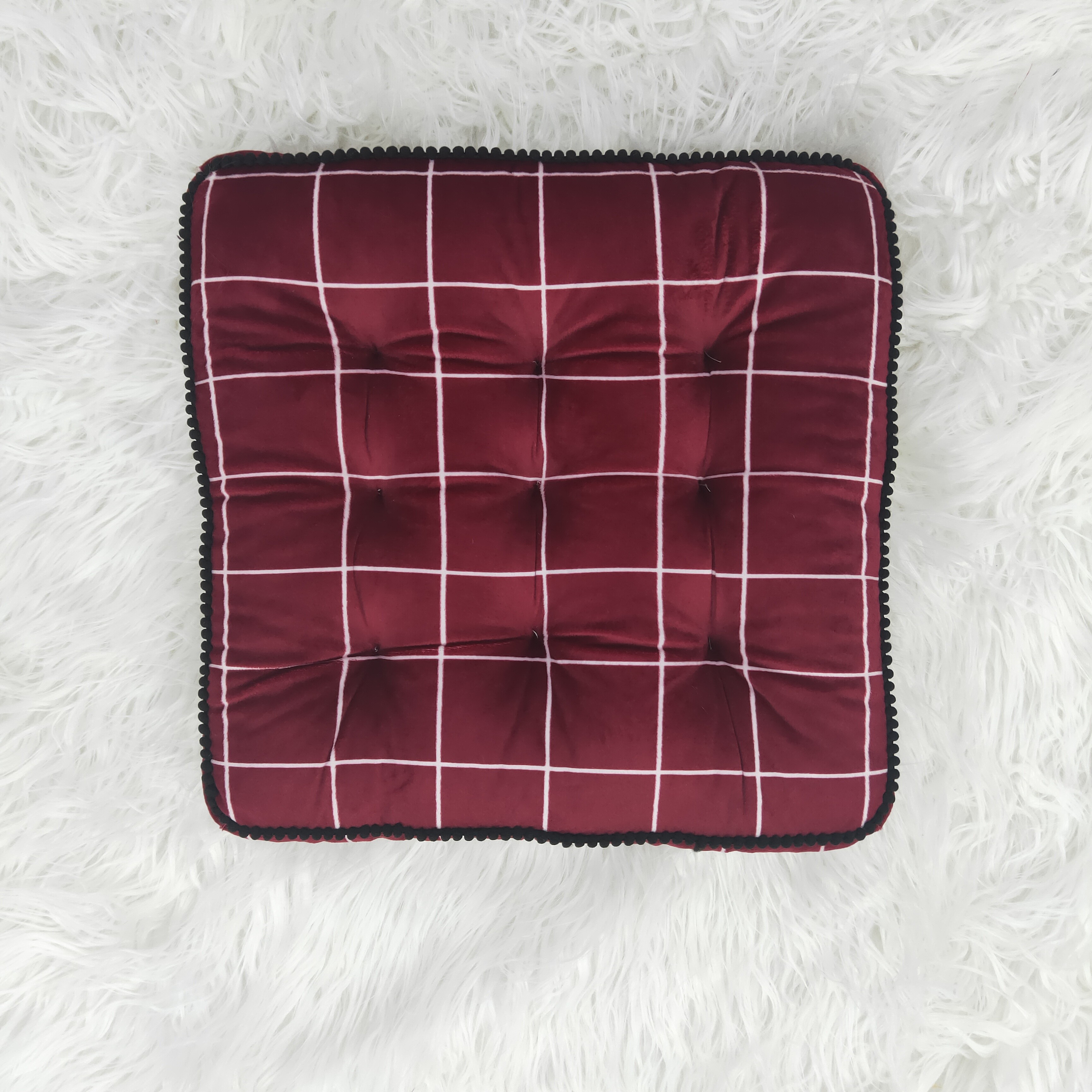 Factory wholesale thick velvet seat cushions, office student chair cushions, simple solid color floor, tatami edge cushions detail image 4
