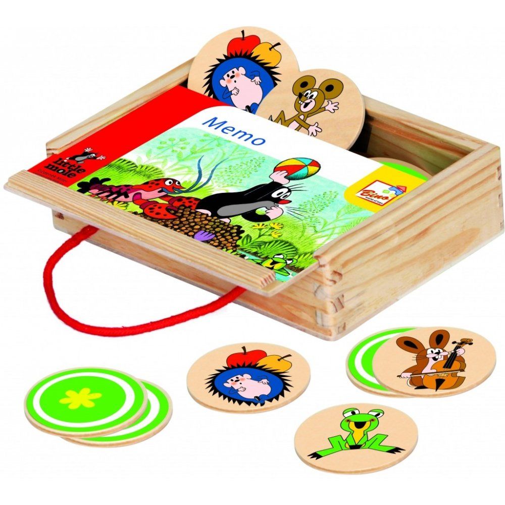 捷克进口玩具BINO捷克鼹鼠故事木制小圆片24个白底实物图