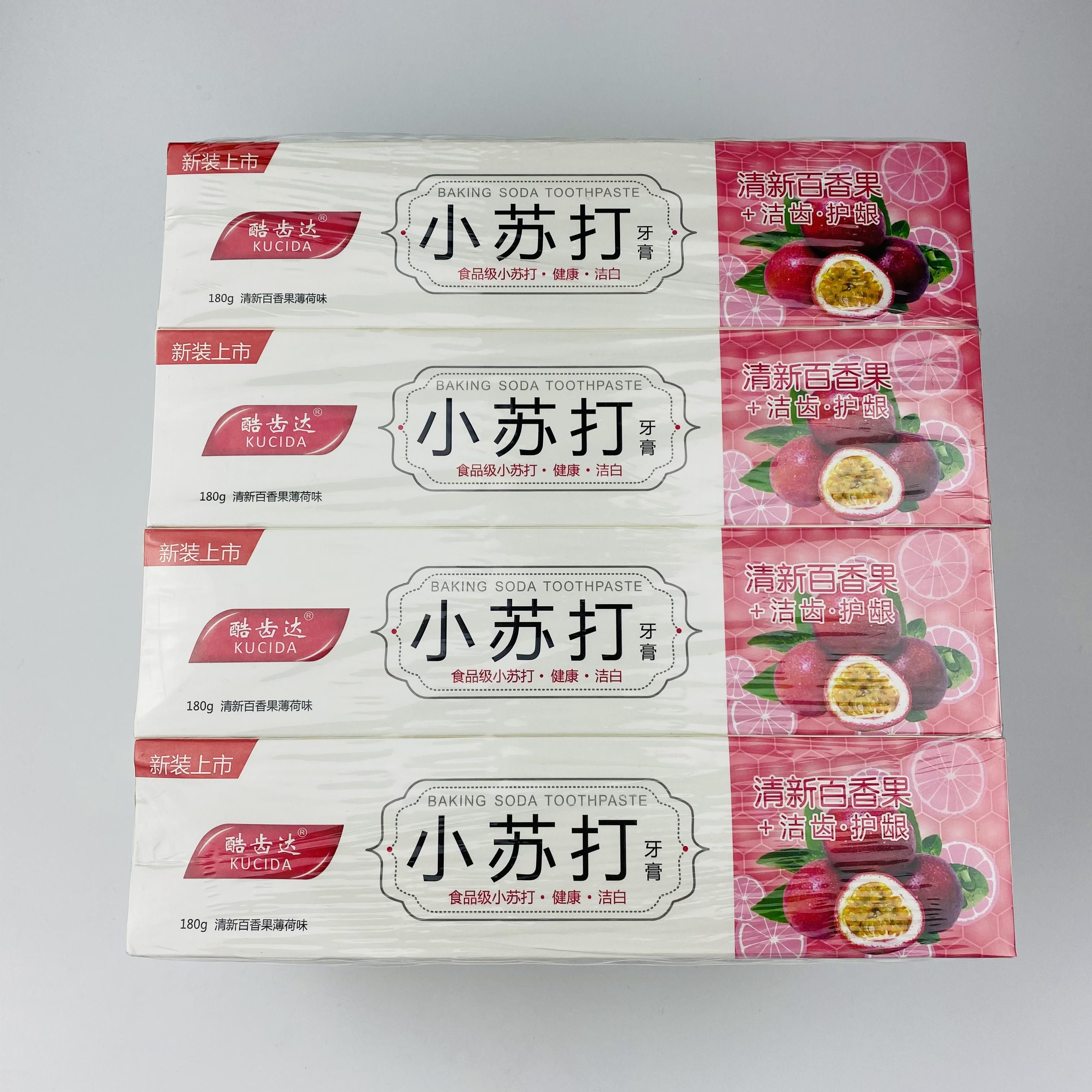 酷齿达180克小苏打牙膏 清新百香果薄荷味牙膏+ 洁齿.护龈