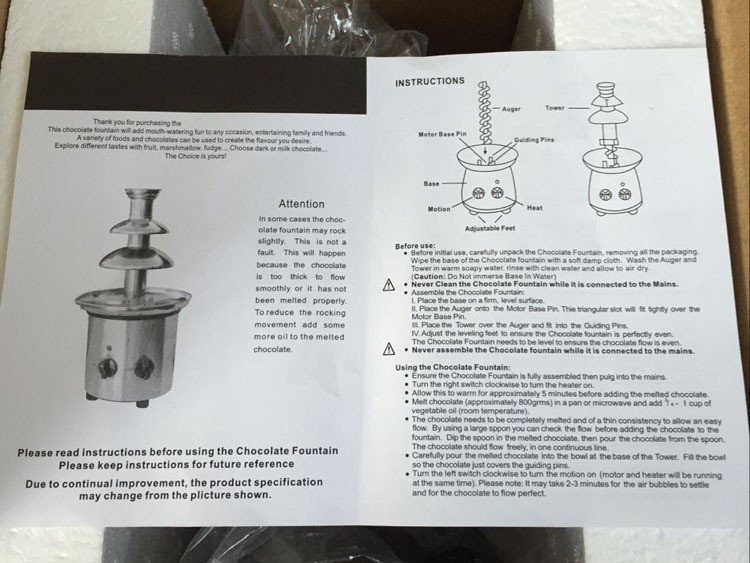 Three-layer chocolate fountain machine, stainless steel fountain machine, chocolate waterfall machine, fountain making, chocolate machine, creative chocolate buffet, three layers pic 6