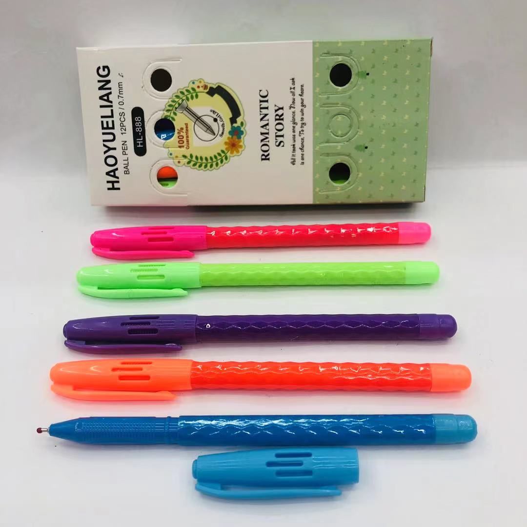Colored ballpoint pens with transparent oil pens and ballpoint pens, 0.7MM
