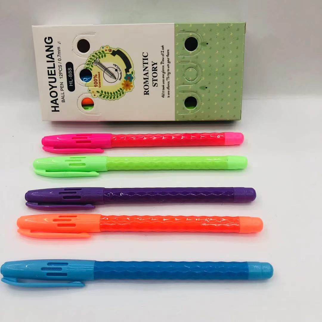 Colored ballpoint pens with transparent oil pens and ballpoint pens, 0.7MM details Picture