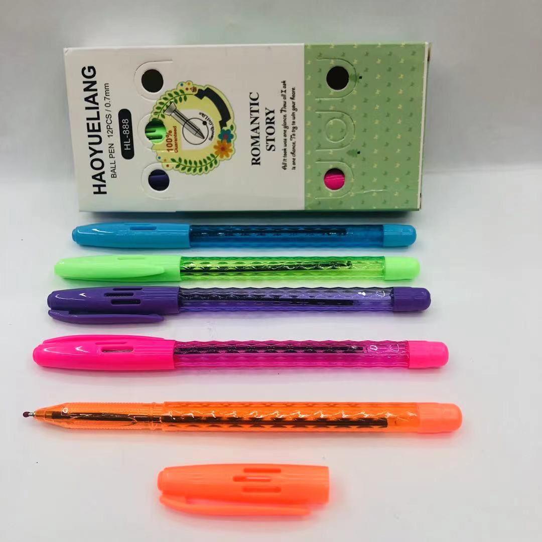 Colored ballpoint pens with transparent oil pens and ballpoint pens, 0.7MM Item Picture