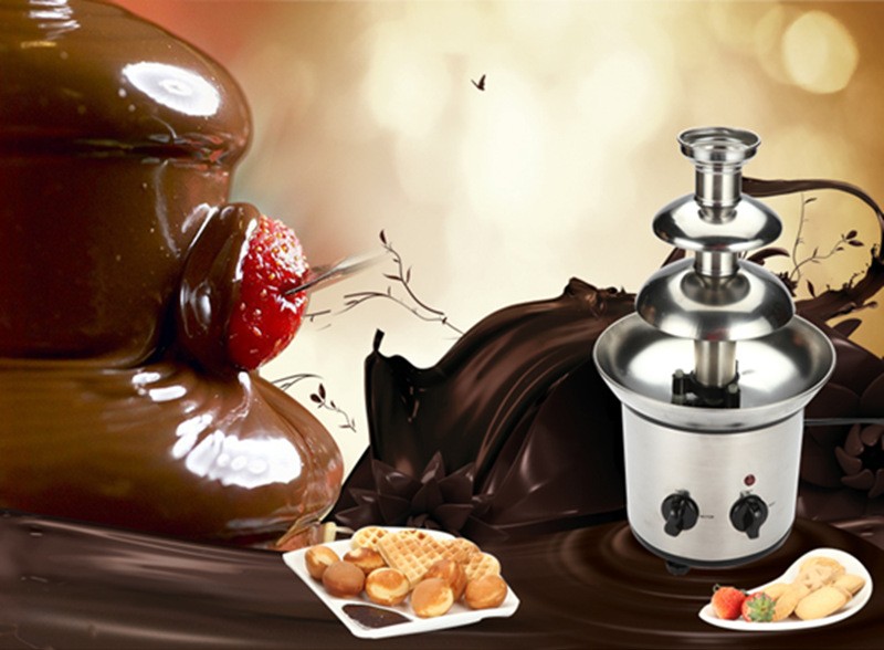 Three-layer chocolate fountain machine, stainless steel fountain machine, chocolate waterfall machine, fountain making, chocolate machine, creative chocolate buffet, three layers pic 1