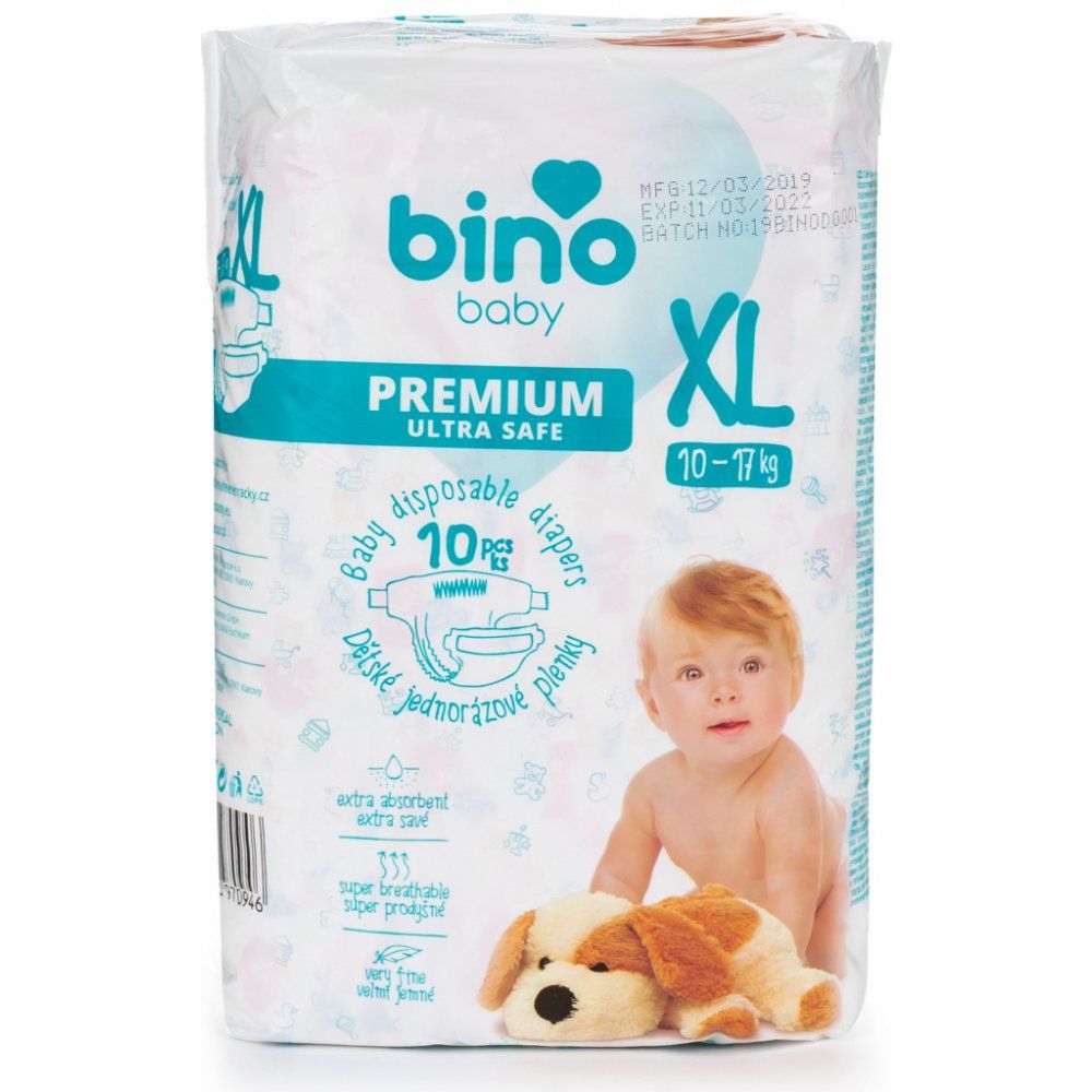 捷克进口BINO宝贝优质婴儿尿不湿（10-17kg加大号）60片图