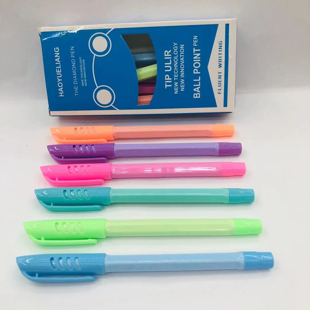 Macaron Colored PEN barrel Ballpoint Pen Medium Oil Pen JIAHAO HL-887 SEMI GEL INK PEN