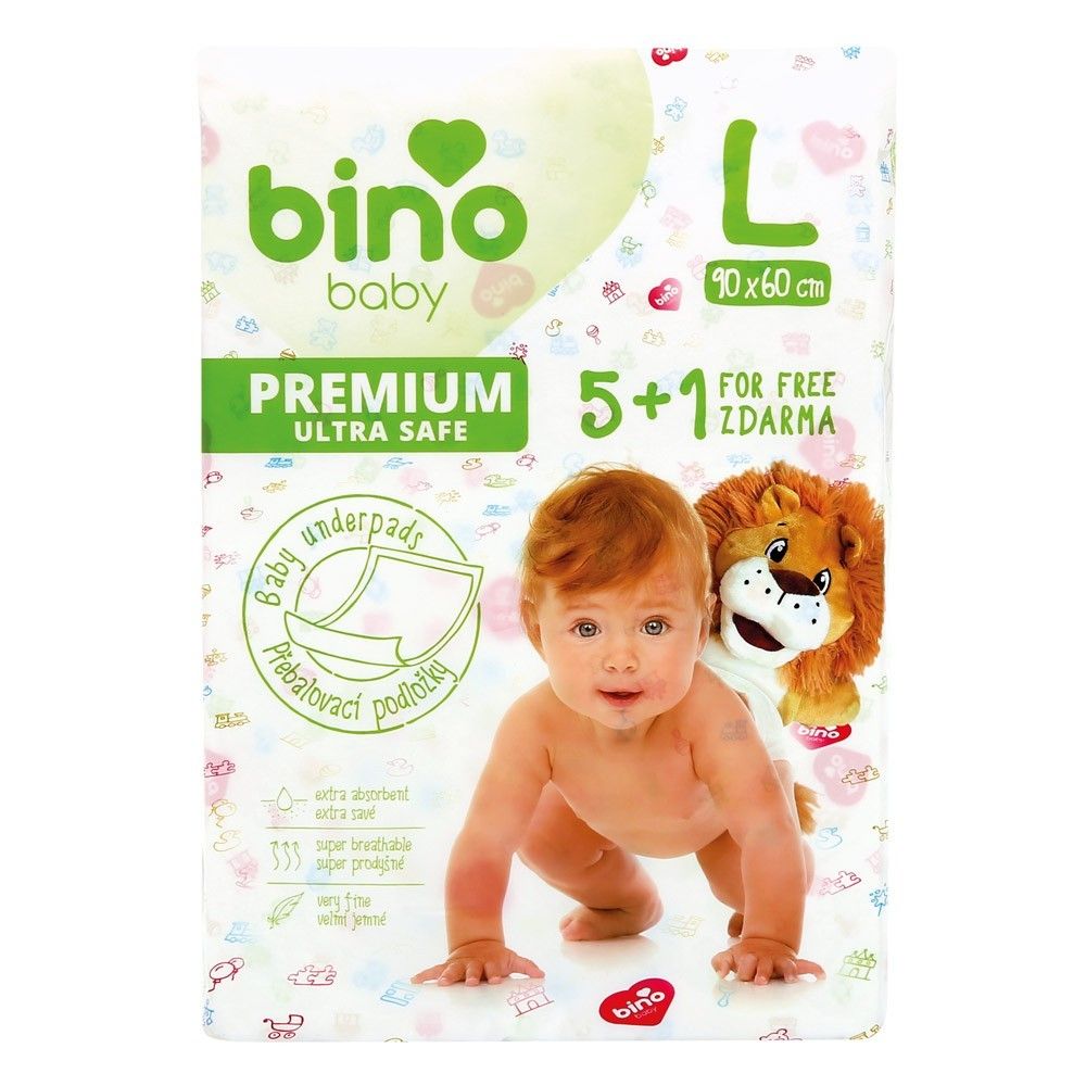 捷克进口BINO宝贝优质婴儿尿布垫   90 x 60（大号L）5+1片图