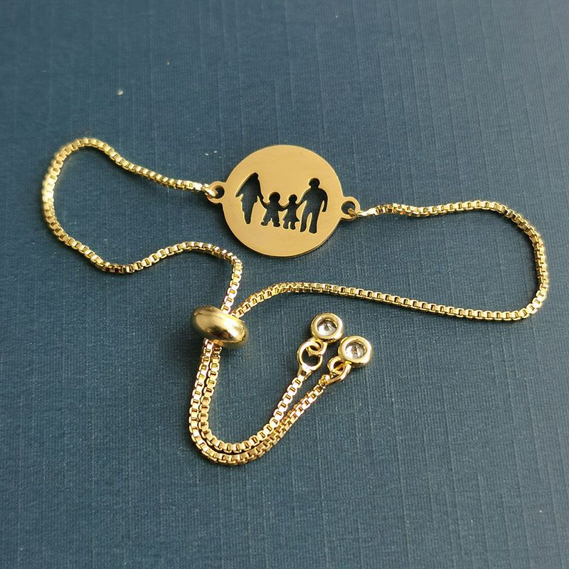 Titanium steel hollowed-out "Happy Home" pendant, stainless steel jewelry connection accessories, diy pendant for a family of three or four Application Scenario