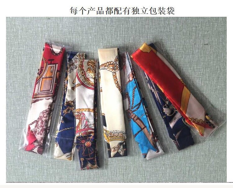 简爱丝缘丝巾女多功能印花围巾绑包包手柄装饰飘带窄版母亲节礼物发带领巾详情图2