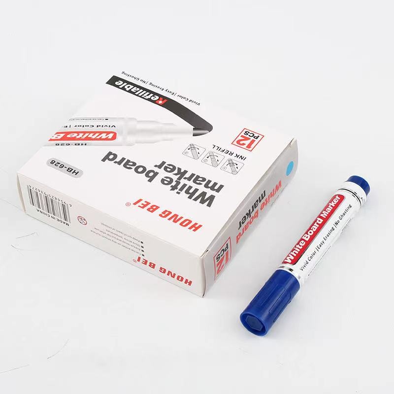 The whiteboard pen can be erased black and refilled with ink. It is a large-capacity three-color 12-piece box with a thick-tipped water-based pen detail image 9