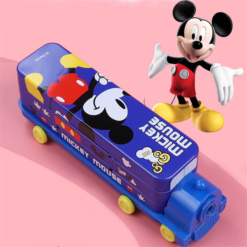 12770720041017817DM29175 Creative Double-layer tinplate stationery box Cartoon Cute student stationery Storage box Large capacity Pencil case wholesale stationery box