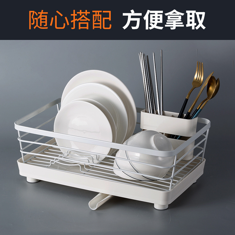 J01-3012厨房置物架加粗加厚碗架沥水架餐具碗筷盘子北欧收纳架详情图2