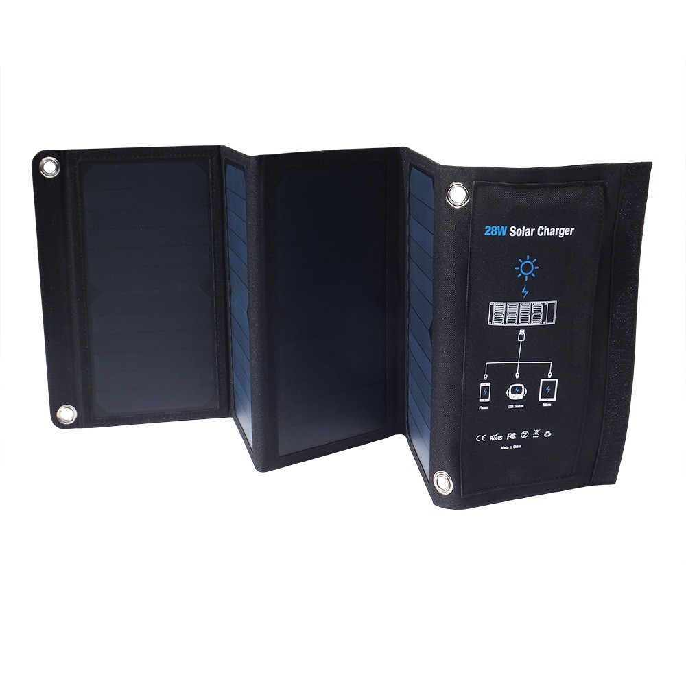 Cross-border products: 28W solar folding bag, mobile phone charger, solar mobile power bank, outdoor fast charging detail image 3
