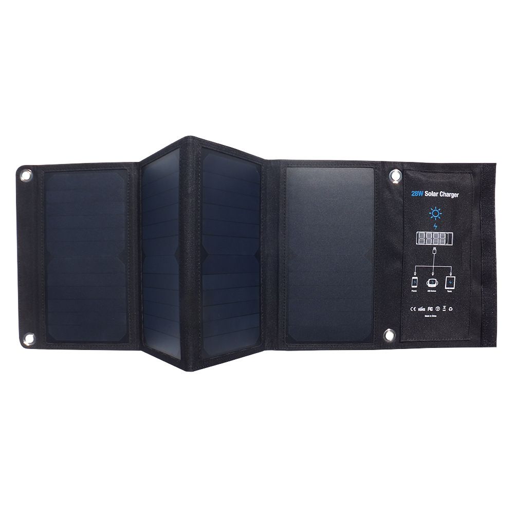 Cross-border products: 28W solar folding bag, mobile phone charger, solar mobile power bank, outdoor fast charging Item Picture