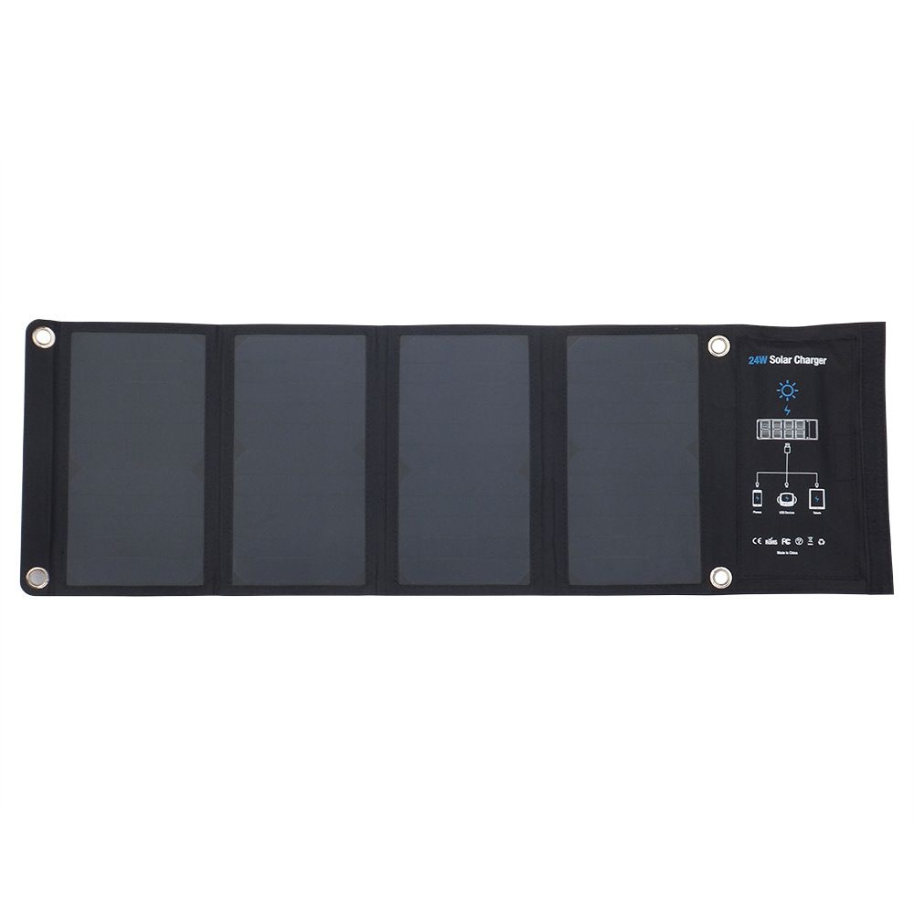 Portable solar charger 24W folding pack portable power bank with QC3.0 fast charging output details Picture