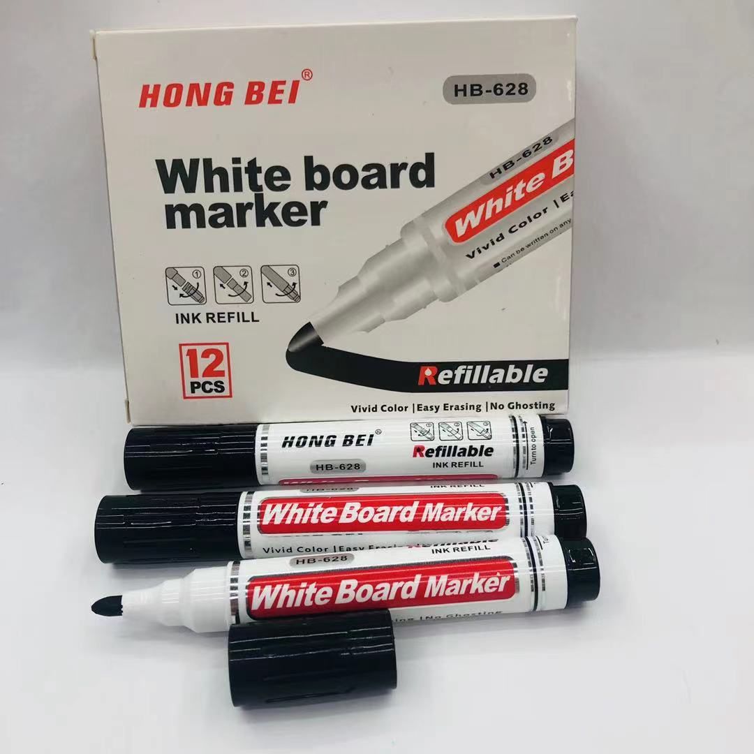 The whiteboard pen can be erased black and refilled with ink. It is a large-capacity three-color 12-piece box with a thick-tipped water-based pen Application Scenario
