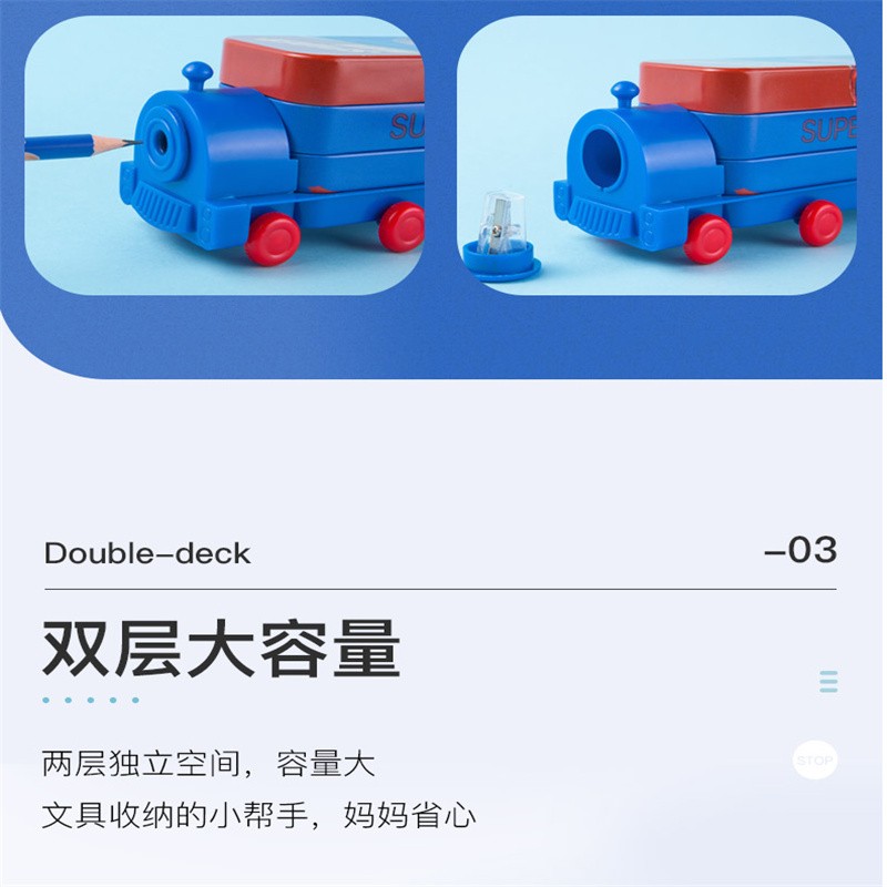 12770720041017817DM29175 Creative Double-layer tinplate stationery box Cartoon Cute student stationery Storage box Large capacity Pencil case wholesale stationery box detail image 5