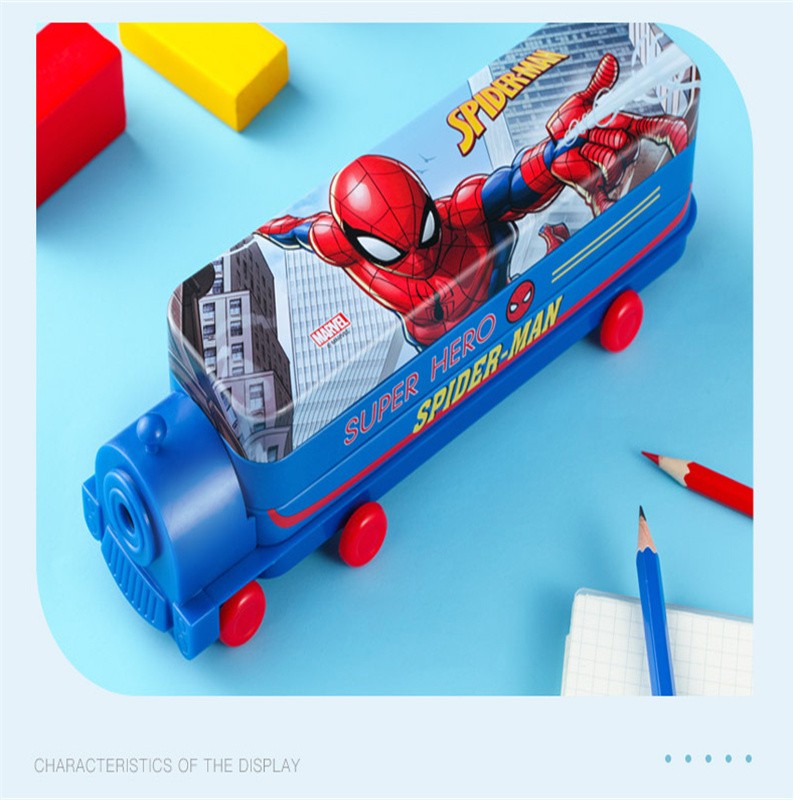 12770720041017817DM29175 Creative Double-layer tinplate stationery box Cartoon Cute student stationery Storage box Large capacity Pencil case wholesale stationery box detail image 15