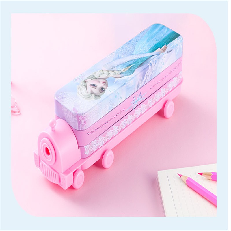 12770720041017817DM29175 Creative Double-layer tinplate stationery box Cartoon Cute student stationery Storage box Large capacity Pencil case wholesale stationery box detail image 16