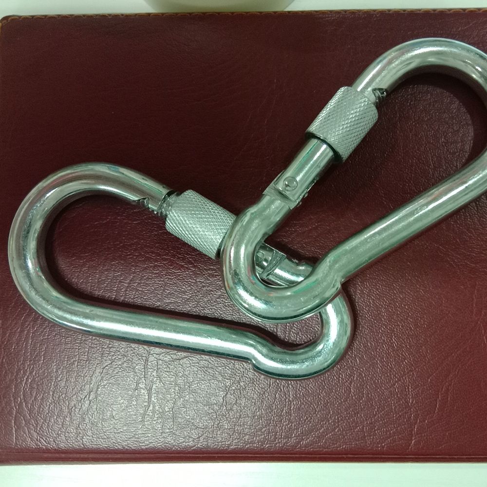Spring hook No. 7 galvanized mountaineering hook iron hoist type spring hook with nut thumbnail