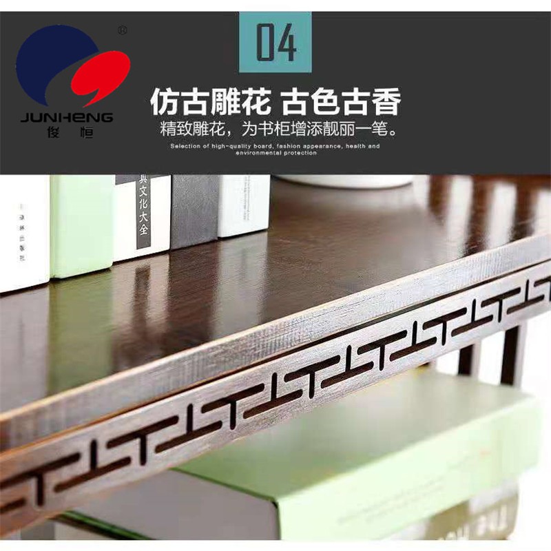 创意书架简约落地仿古书柜置物架现代实木架收纳置物架客厅储物架详情图6