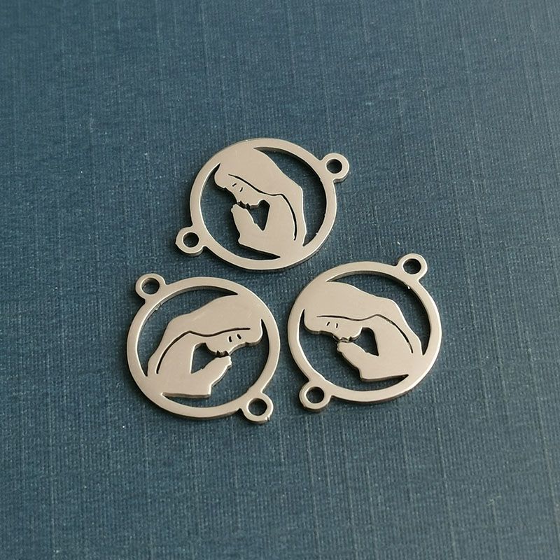 Titanium steel Love maternal love stainless Steel accessories Double hole double polished stainless steel necklace bracelet Pendant