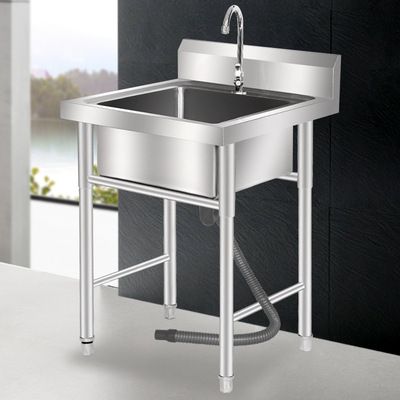 Stainless steel frame single eye sink 50*50*80CM