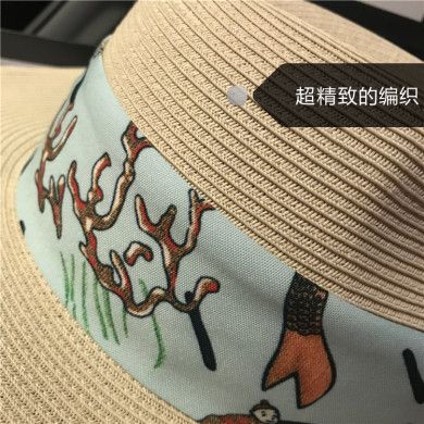 外贸原单Lo美人鱼系列春夏季草帽子出游凹造型度假风宽檐遮阳礼帽产品图