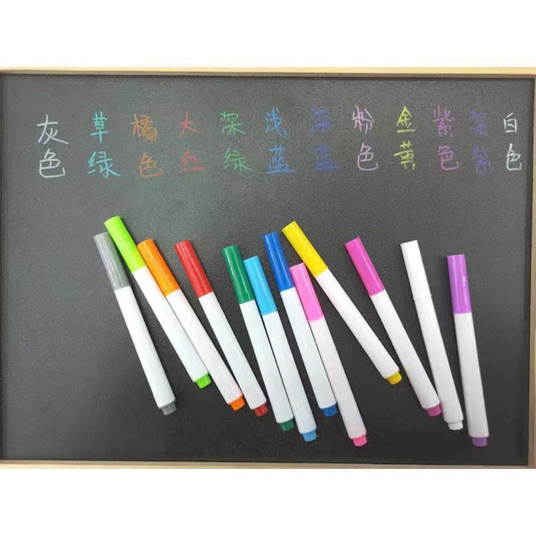 12-color liquid chalk erasable pen, children's drawing board, doodle pen, small blackboard pen, lamp board pen, white water-based details Picture