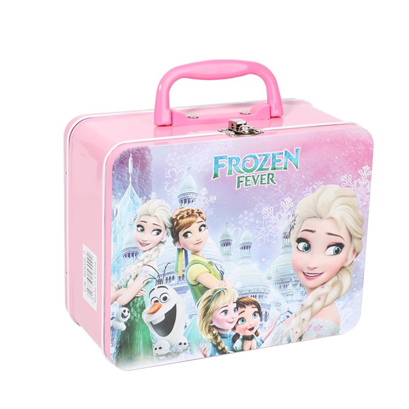 Yuekai's new back-to-school season tinplate box, little pig ice and snow cartoon lunch box, handle can, bento, candy can and creative stationery Specification drawing
