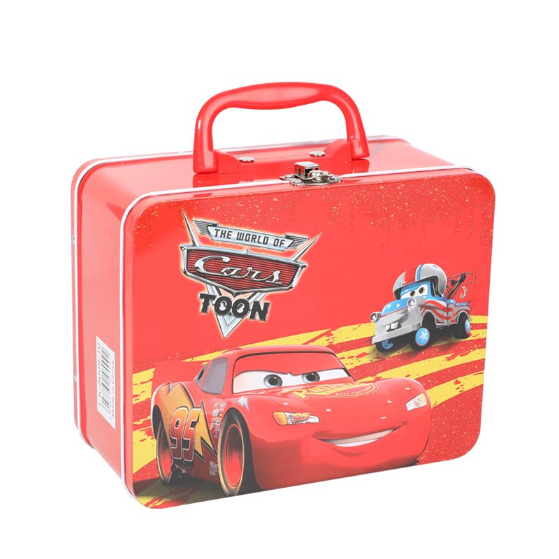 Yuekai's new back-to-school season tinplate box, little pig ice and snow cartoon lunch box, handle can, bento, candy can and creative stationery Application Scenario