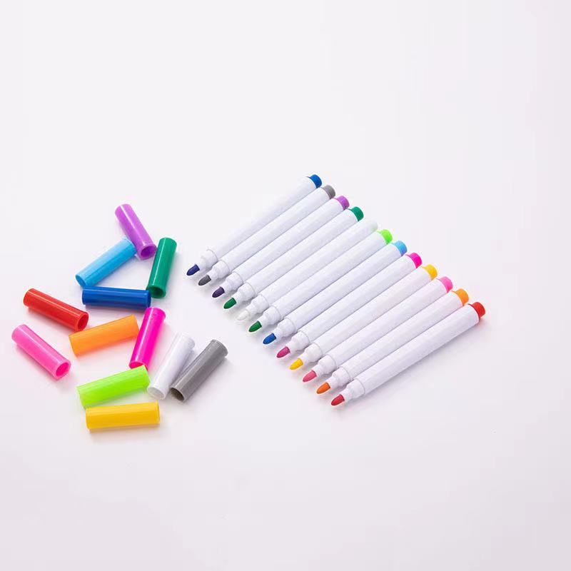 12-color liquid chalk erasable pen, children's drawing board, doodle pen, small blackboard pen, lamp board pen, white water-based Specification image