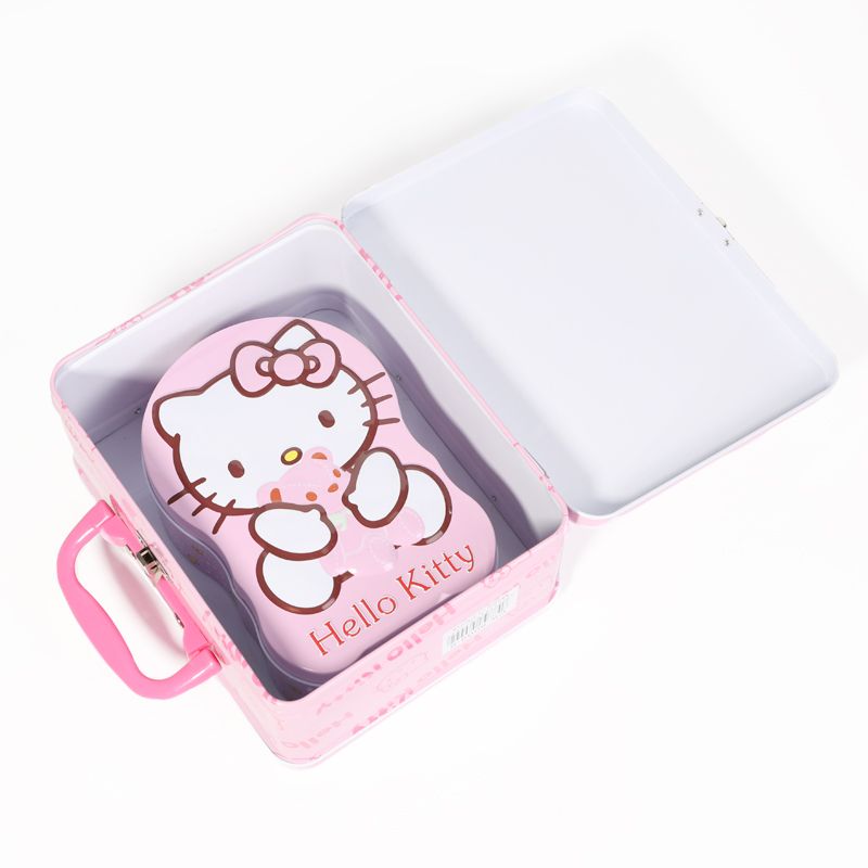 Yuekai's new back-to-school season tinplate box, little pig ice and snow cartoon lunch box, handle can, bento, candy can and creative stationery details Picture