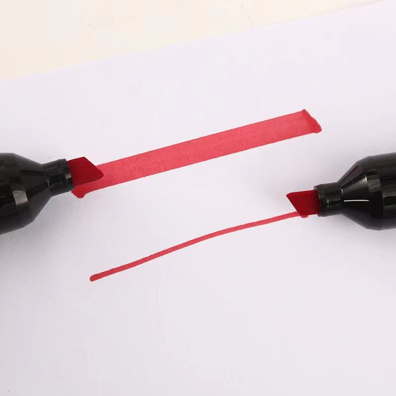 Large-head marker pen, oil-based black, slanted head, 8 pieces, PVC box, single-head, no-ink, logistics poster advertising pen Specification image