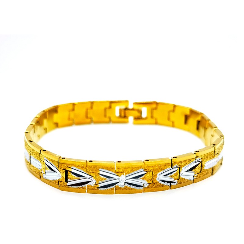 The frosted, embroidered and gold-plated bracelet for men engaged in foreign trade does not fade detail image 1