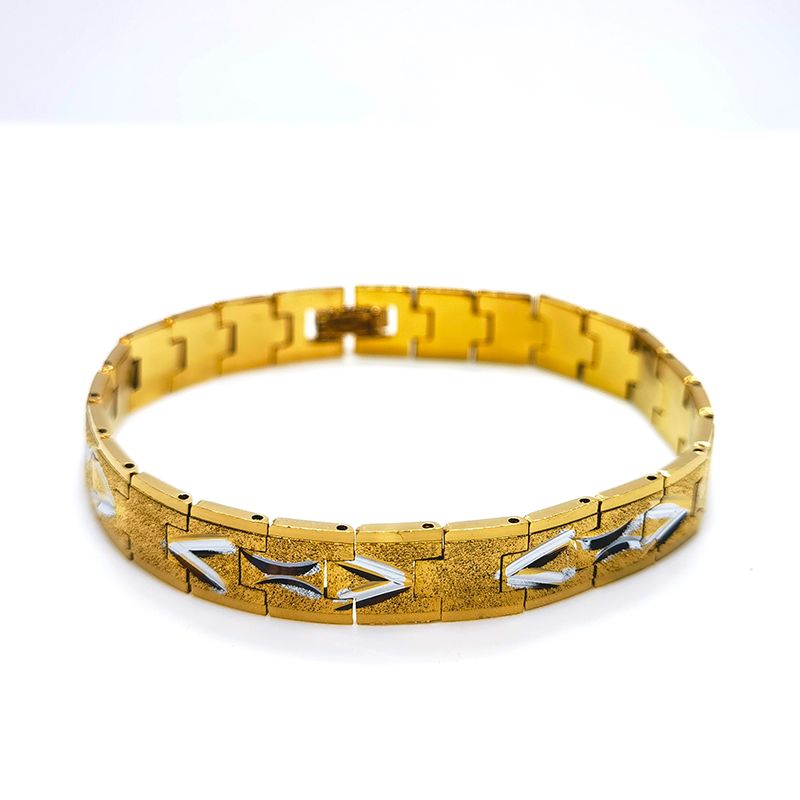 2021 Foreign trade men's 18k bracelet with matte finish and gold plating, no color fading