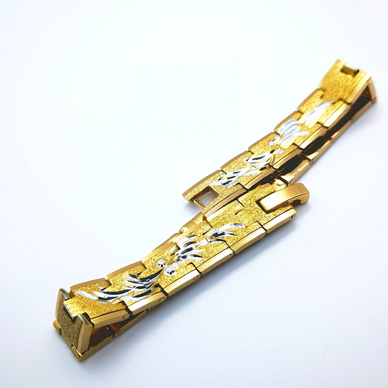 2021 Foreign trade Men's 18k men's and women's bracelet with matte finish and gold plating, does not fade detail image 3