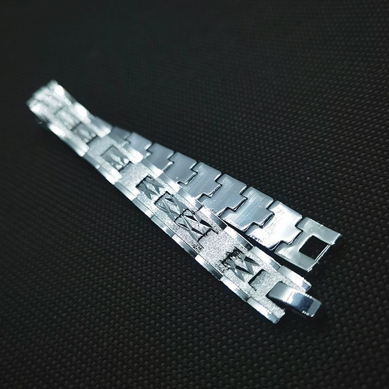 Men's white and gold bracelet with frosted and embroidered patterns details Picture