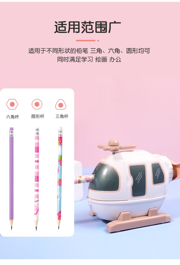 小灵精削笔器全自动进笔直升机削笔机卡通学生削笔器卷笔刀详情图4
