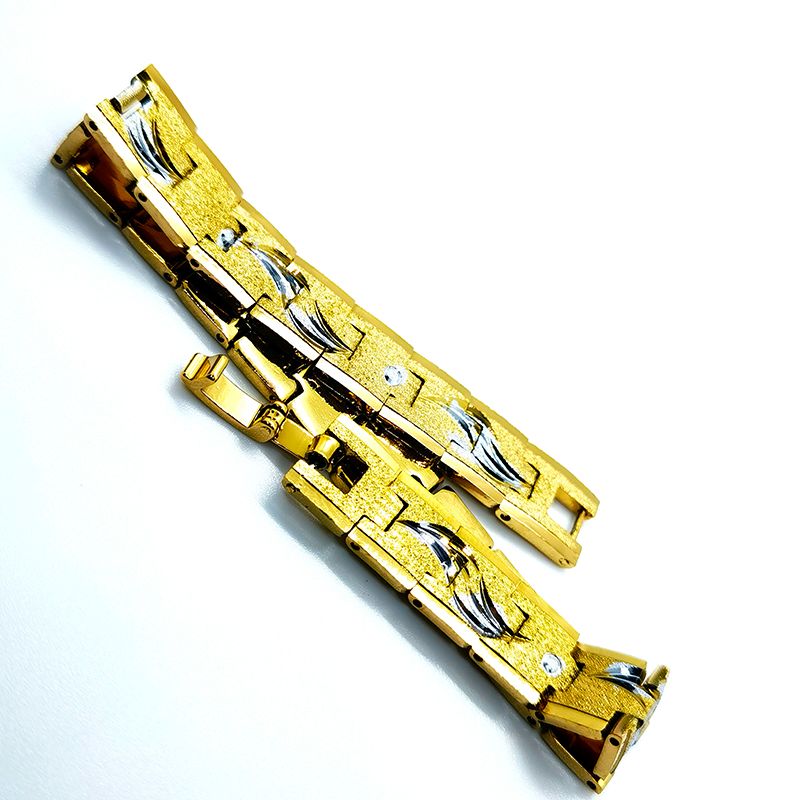 The Vietnamese sandgold men's bracelet features a frosted and engraved pattern that does not fade Specification image