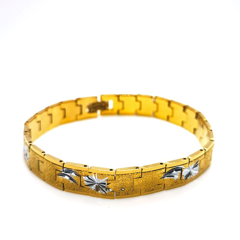 2021 Sand Sand Band 24kK vacuum electroplated two-color frosted and patterned bracelet for both men and women